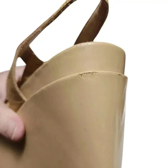 Nurture Natural Leather T-Strap Wedge Platform Sandal Heels 9 Flaw - Picture 9 of 9